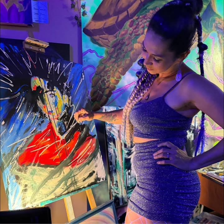 Artist Tina Cozart at work