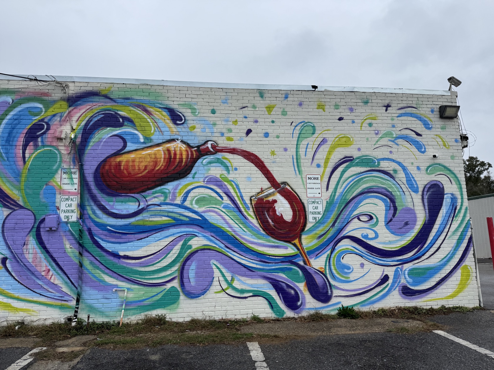 Hand-painted koi mural by Tina Cozart