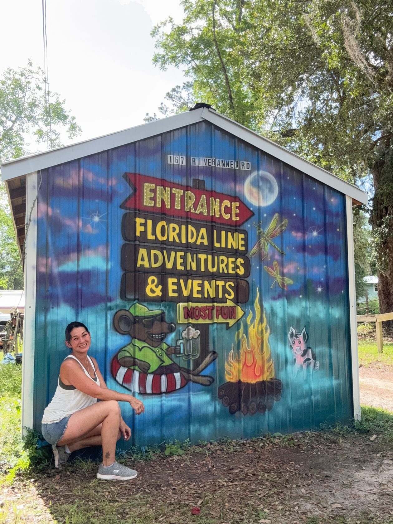 The Florida Line Adventures & Events venue mural by Tina Cozart
